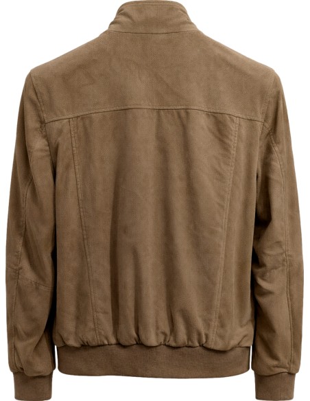 MABRUN cazadora bomber reversible ante microperforado y nailon Beige oscuro