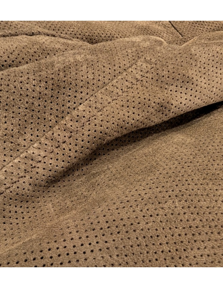 MABRUN cazadora bomber reversible ante microperforado y nailon Beige oscuro