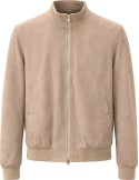 FRADI Bomber fina de piel super ligera beige clara
