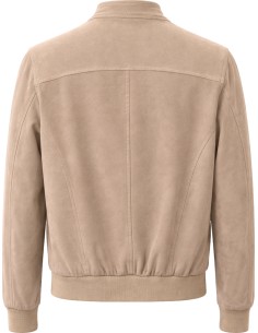 FRADI Bomber fina de piel super ligera beige clara 2