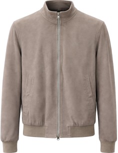 FRADI Bomber fina de piel super ligera gris ceniza