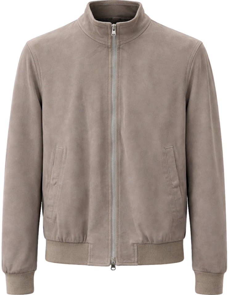 FRADI Bomber fina de piel super ligera gris ceniza