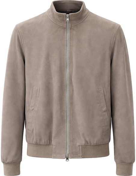 FRADI Bomber fina de piel super ligera gris ceniza