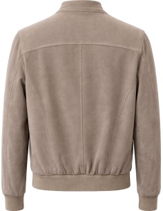 FRADI Bomber fina de piel super ligera gris ceniza 2