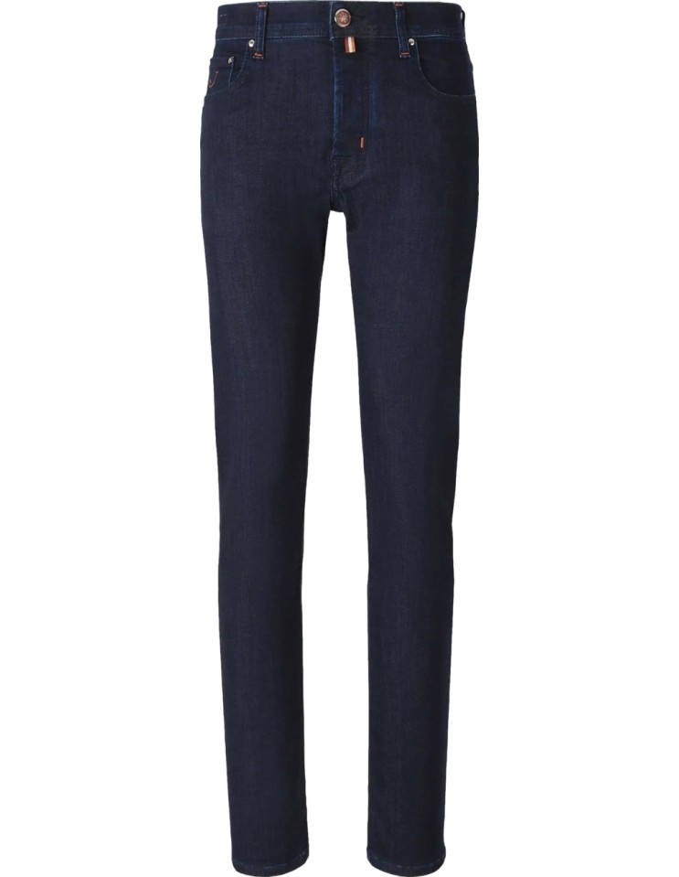 Jacob Cohën Jeans Bard lavado oscuro detalles rojos