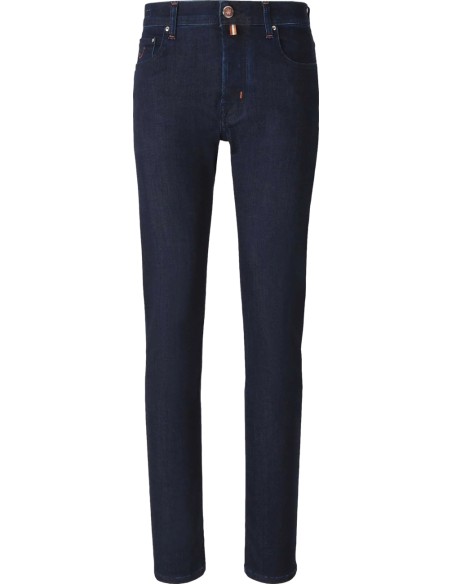 Jacob Cohën Jeans Bard lavado oscuro detalles rojos