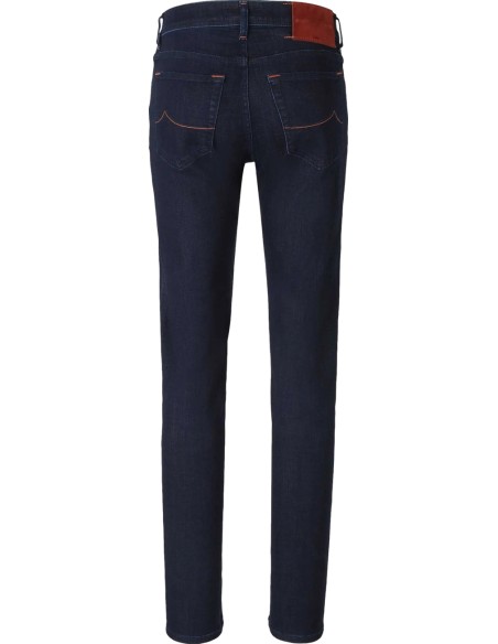 Jacob Cohën Jeans Bard lavado oscuro detalles rojos