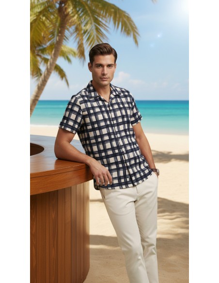 ALTEMFLOWER Camisa bowling cuadros azules | Ego Madrid