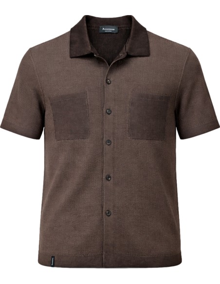 Camisa de punto manga corta marrón