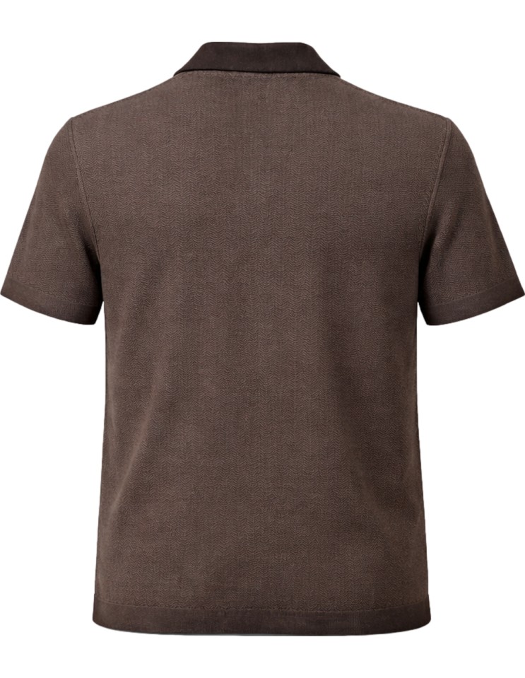 AROVESCIO Camisa punto spike marrón
