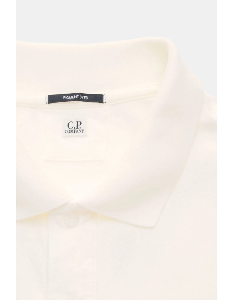 C.P. Company polo piquet pigment dyed blanco