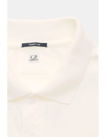 C.P. Company polo piquet pigment dyed blanco