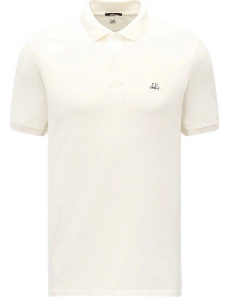 C.P. Company polo piquet pigment dyed blanco