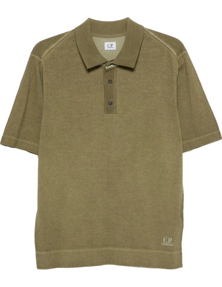 C.P. Company polo punto crepe algodón verde