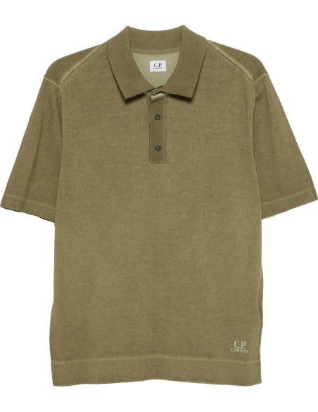 C.P. Company polo punto crepe algodón verde