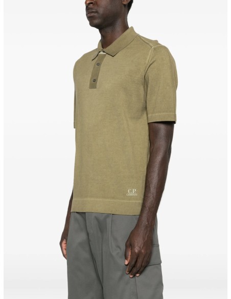 C.P. Company polo punto crepe algodón verde