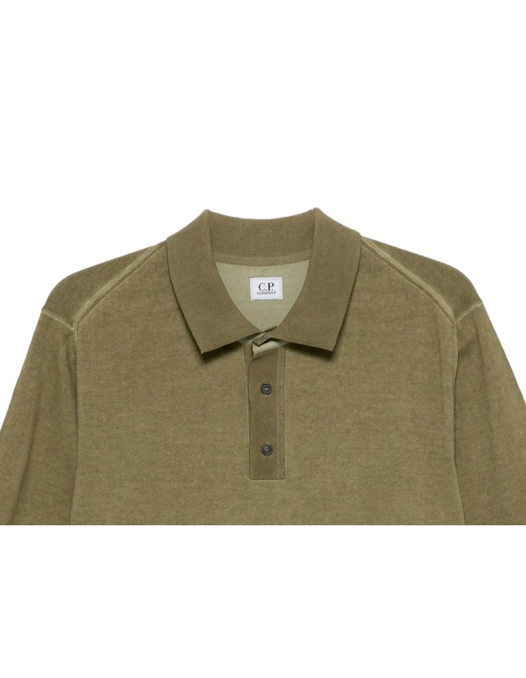 C.P. Company polo punto crepe algodón verde