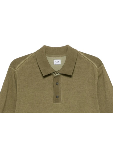C.P. Company polo punto crepe algodón verde