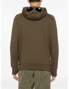 C.P. COMPANY sudadera verde oliva con cremallera capucha y gafas 2