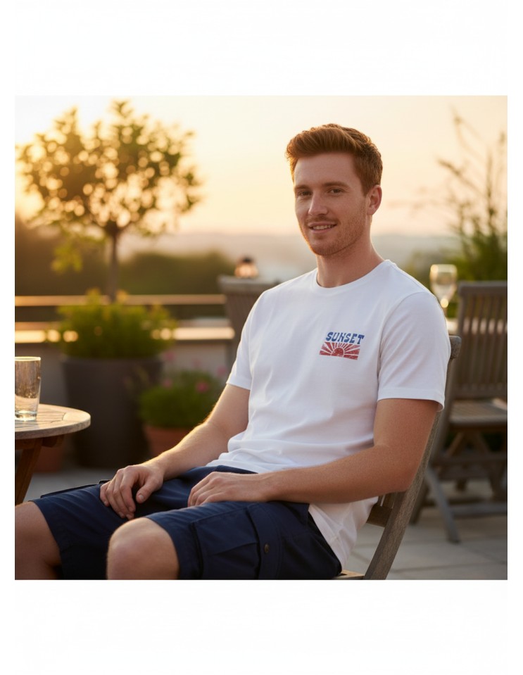 BOWERY Camiseta Sunset blanca