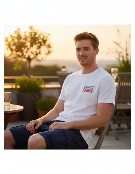 BOWERY Camiseta Sunset blanca