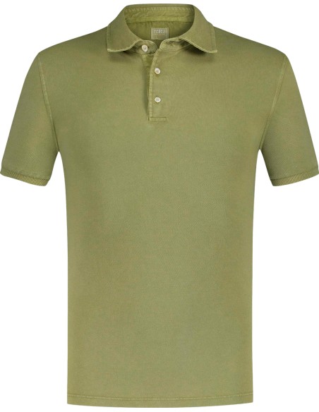 Polo manga corta north Fedeli piqué de algodón verde albahaca | Ego Madrid