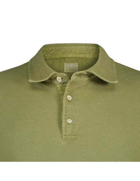 Polo manga corta north Fedeli piqué de algodón verde albahaca | Ego Madrid
