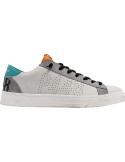 P448 zapatillas JackC blanco naranja y verde agua