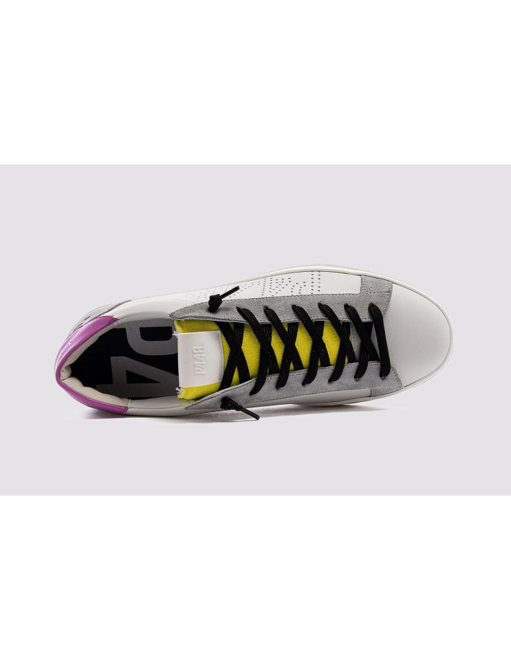 P448 zapatillas Jack blanco y fucsia