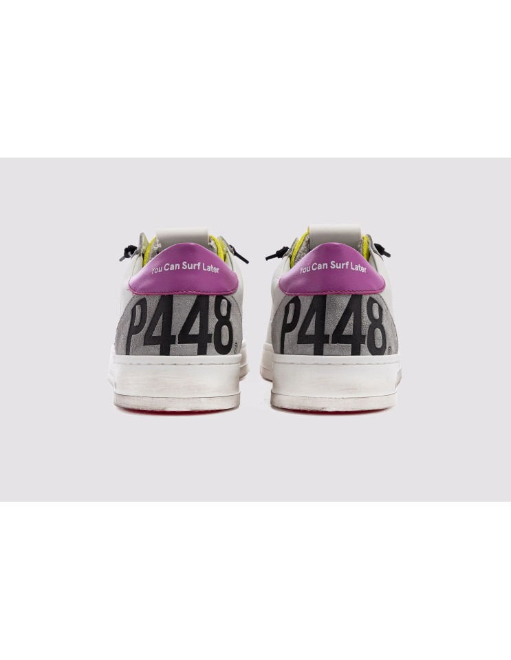 P448 zapatillas Jack blanco y fucsia