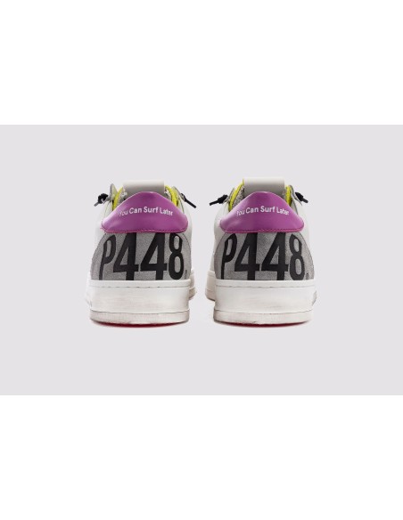 P448 zapatillas Jack blanco y fucsia