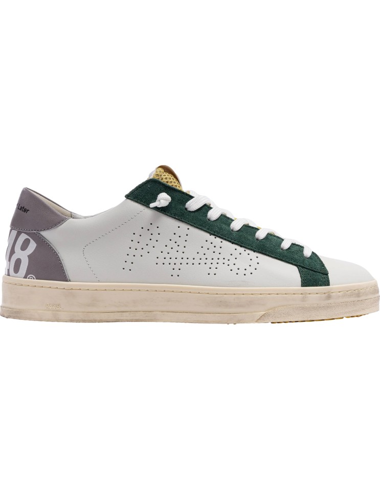 P448 zapatillas JackC blanco verde y gris