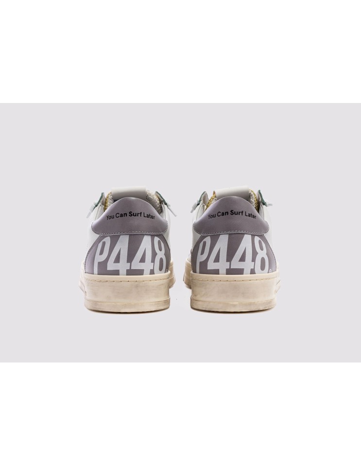 P448 zapatillas JackC blanco verde y gris