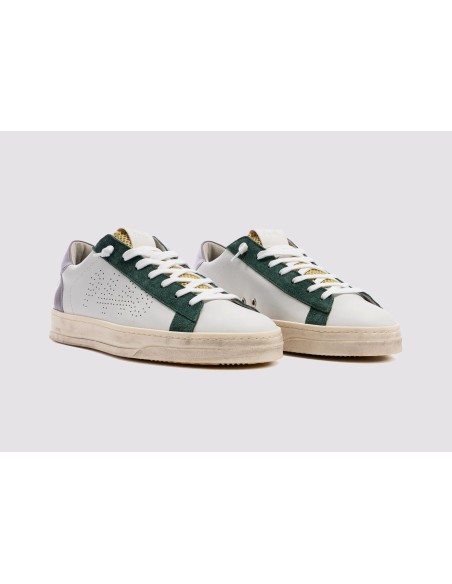 P448 zapatillas JackC blanco verde y gris