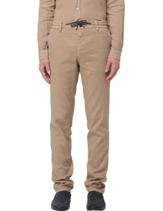 MASON'S Pantalón chino Milano jogger slim lino-algodón con cordones color beige 2