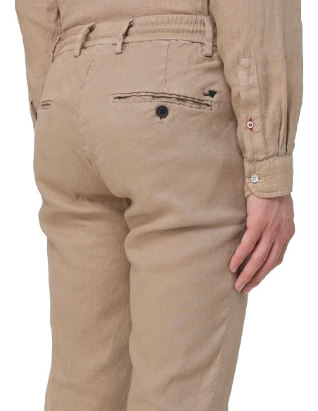 MASON'S Pantalón chino slim lino-algodón con cordones