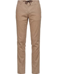 MASON'S Pantalón chino Milano jogger slim lino-algodón con cordones color beige