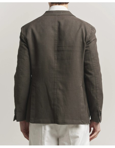 Chaqueta marrón L.B.M. 1911 de algodón lavado y corte regular espalda con dos aberuras