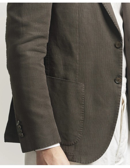 Chaqueta marrón L.B.M. 1911 de algodón lavado y corte regular detalle bolsillo