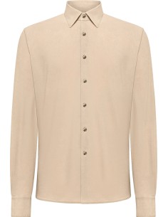 RRD camisa micro piqué tecno wash beige frontal