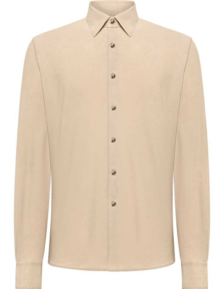 RRD camisa micro piqué tecno wash beige frontal