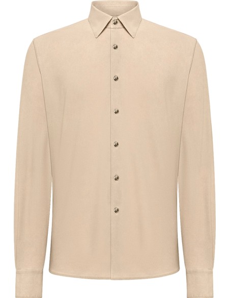 RRD camisa micro piqué tecno wash beige frontal