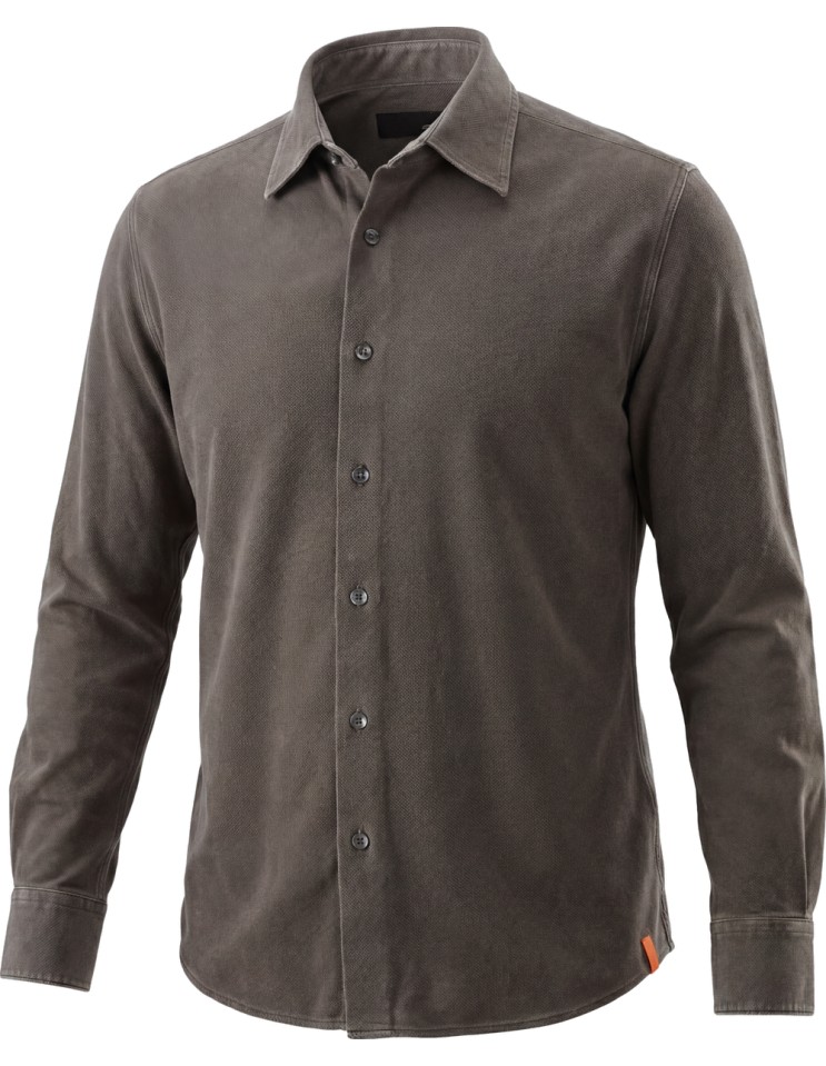 RRD camisa micro piqué tecno wash tabaco parte frontal