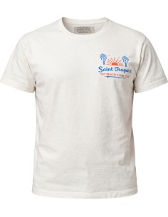 camiseta blanca de hombe bowery saint tropez frontal