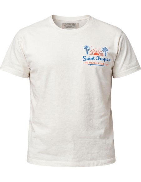 camiseta blanca de hombe bowery saint tropez frontal