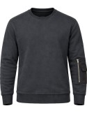TEN C Sudadera gris cuello redondo