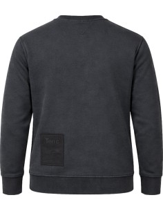 Sudadera TenC gris cuello redondo con bolsillo en manga vista frontal 2