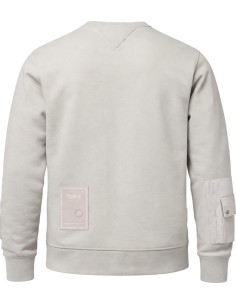 TEN C Sudadera gris claro de cuello redondo vista frontal 2