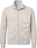 TEN C Sudadera gris claro con cremallera