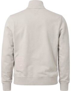 TEN C Sudadera gris claro con cremallera  y bolsillo en el pecho vista frontal 2